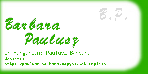 barbara paulusz business card